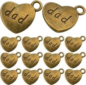 30 Stck. Herzförmiger Papa Charms Legierung Liebe Herz Papa Hänger Anhänger Handarbeit Sup - Bild 1 von 7
