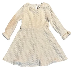 Rare Editions Ivory Creamy White Cable Knit Sweater Dress Girls 6 - Picture 1 of 6