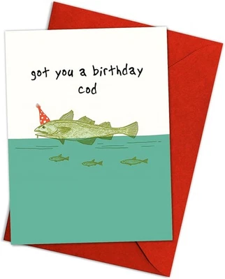 Funny Fish Birthday - Got You a Birthday Bacalao - Pun Humor para él, ella, amigo, B Foto 1 de 4