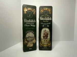 Vintage Glenfiddich Pure & Single Malt Scotch Whisky Clan Macpherson Empty Tins - Picture 1 of 6