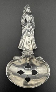Wittling Sterling Silber Herzkönigin Spielkarte Bon Bon Löffel - Bild 1 von 9