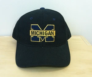 Vintage Michigan Wolverines Zephyr Graf-X Fitted Hat 7 1/4 90s Big Logo Spellout - Picture 1 of 7