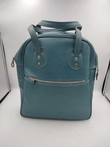 Vintage 1960s Mod Blue Travel Shoe Tote Social Hobbies Bag Perfect Condition  - Picture 1 of 3