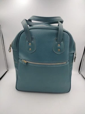Vintage 1960s Mod Blue Travel Shoe Tote Social Hobbies Bag Perfect Condition  - Image 1 of 3