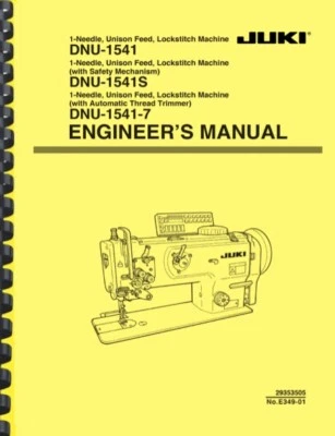 Juki DNU-1541 Sewing Machine Engineer's SERVICE AND MAINTENANCE MANUAL - Image 1 of 3