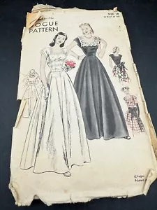 Vintage Vogue 1940s Evening Dress Sewing Pattern 5484 Size14 Bust 32 - Picture 1 of 4