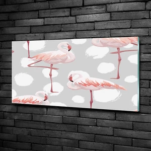Wandbild Glas-Bild Druck auf Glas 100x50 Deko Tiere Flamingos - Bild 1 von 6
