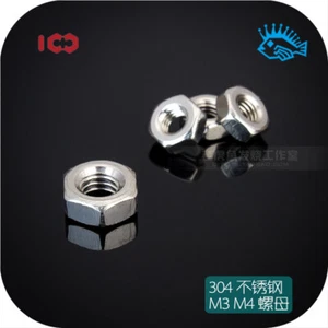 BRT M3 M4 nut stainless steel 304 hexagon nut bolt screw cap - Picture 1 of 4
