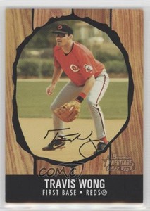2003 Bowman Heritage Black Facsimile Signature Travis Wong #215 Rookie RC