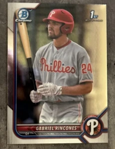 GABRIEL RINCONES 2022 BOWMAN DRAFT CHROME RC, PHILLIES - Picture 1 of 2