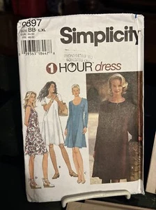 Vestido para mujer Simplicity 9897 vintage años 90, talla L 18-20 XL 22-24 sin cortar TALLA EXTRA - Imagen 1 de 3