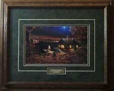 Jim Hansel Evening Serenity Lake Cabin Full Moon Art Print-Framed 21 x 17