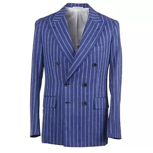 Orazio Luciano Brighter Blue Wool-Silk-Linen Sport Coat 38R (Eu 48) - Picture 1 of 10