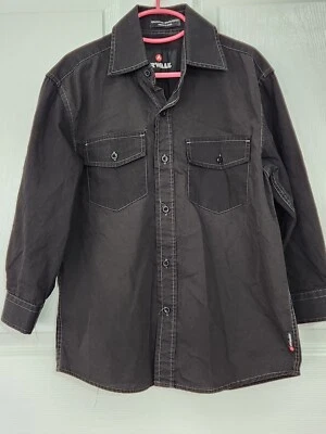 Airwalk Boys Black Long Sleeve Button Up Shirt Size 8 - Image 1 of 3