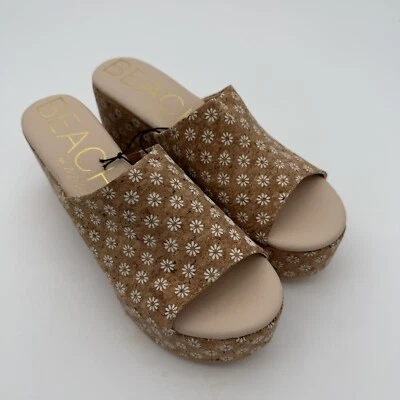 Beach By Matisse Tammy Wedge Sandal Platform Slide Size 11 Daisy Cork Open Toe. - Image 1 of 4