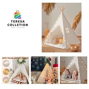 Large Kids Teepee Tent with Padded Mat & Light String & Carry Case-Kids Folda... - Picture 1 of 9