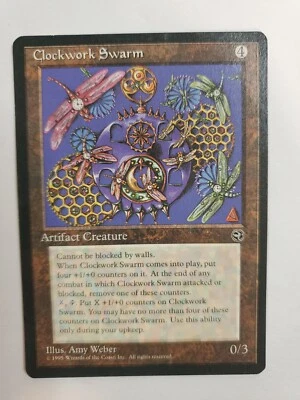 MTG Magic The Gathering Card Clockwork SwarmArtifact Creature Homelands 1995 - Image 1 of 2