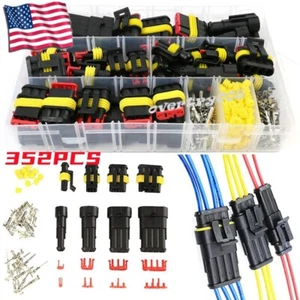 352 Stck. 1-4 Pin Auto KFZ Kabel Stecker Kit Wasserdicht Elektrik Set - Bild 1 von 12