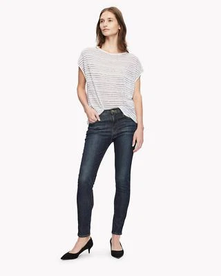 NUEVO CON ETIQUETAS - Suéter Theory Varinka Mezcla de Lino Tejido atado, Blanco/Eco - Talla Mediana Foto 1 de 3