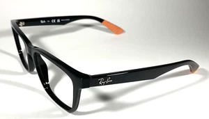 Ray-Ban Eyeglasses Rb7025 Optics Eyeglasses Frame Black w/ Orange Size 55-17-145 - Picture 1 of 5