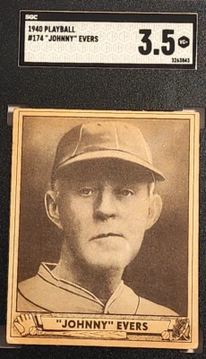 1940 PLAYBALL #174 JOHNNY EVERS SGC 3.5 VG+ HOF - Image 1 of 3