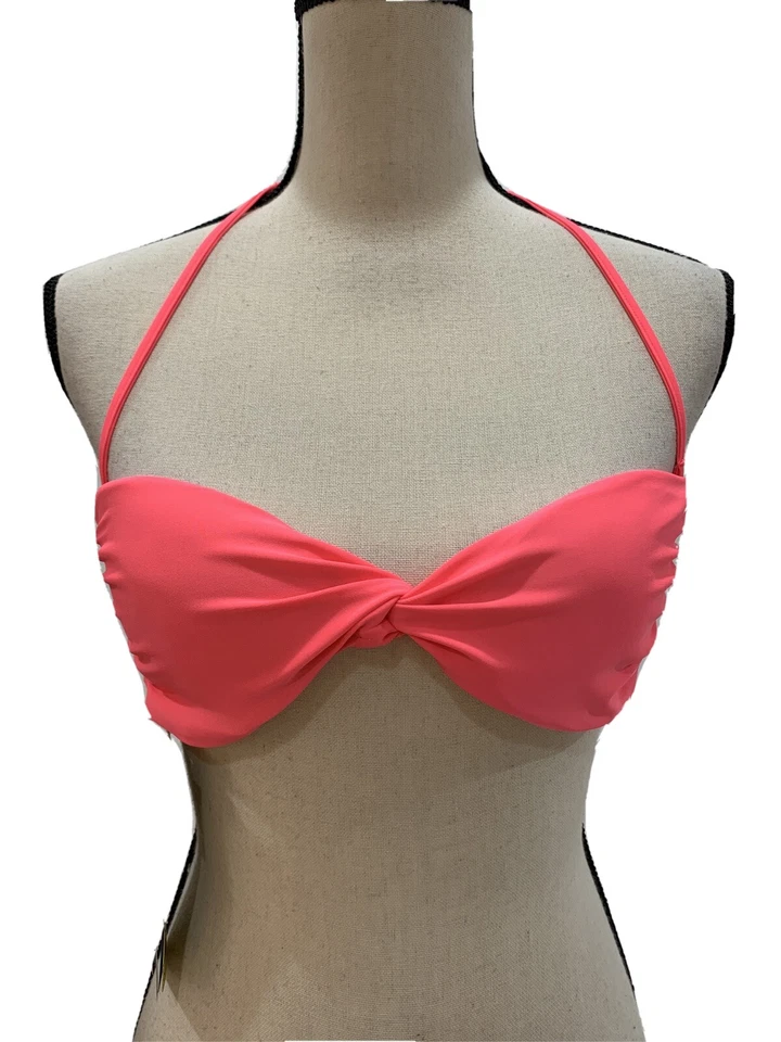 Top de bikini Under Armour HeatGear brillante coral lazo trasero talla pequeña Foto 1 de 4