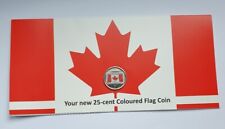2015 Canada 25 cent Coin Quarter 50th Anniversary of Canadian Flag Coloured Mint