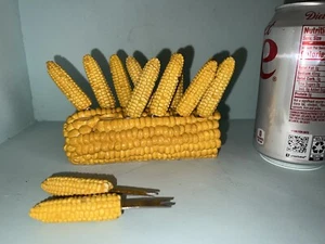Cute Resin CORN ON THE COB with 12 COB HOLDERS - Picture 1 of 7