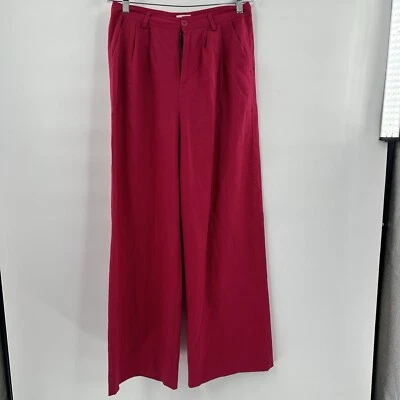 CAMI NYC Pants Womens Medium Pink Rylie Pleated Linen Blend Wide Leg - Image 1 of 4