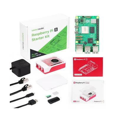Seeed Studio Raspberry Pi 5 Starter Kit - 8GB RAM, Official Pi 5 case with Ac...