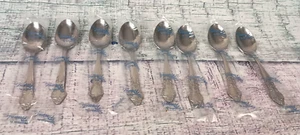Set of ANTOINETTE PRESENT By Fifth Avenue Stainless Flatware Japan - 8 Teaspoons - Picture 1 of 22