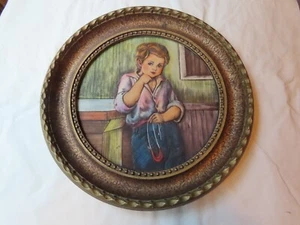 Artini Sculptured Engraving of Young Girl--3-D effect Vintage - Picture 1 of 2
