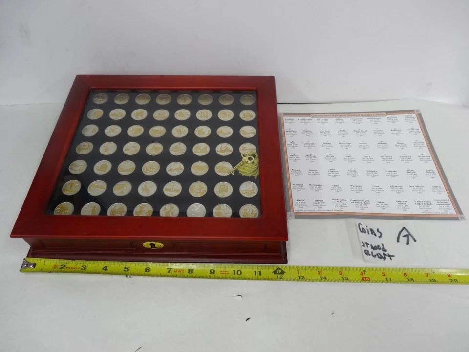 Statehood Quarter collection w/ Gold and Silver highlights with case by PCS - Image 1 of 4