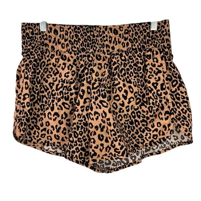 Shorts feminino Victoria's Secret rosa ativo L marrom preto leopardo cintura alta - Imagem 1 de 4