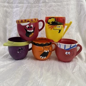 Pillsbury Funny Face Vintage Plastic Cups 5Pc lot 1969 Vintage - Picture 1 of 6