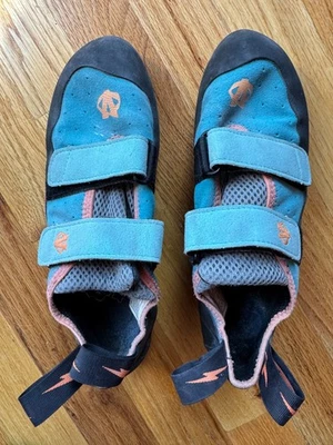 Evolv Elektra Shoes Blue Double Straps Blue Peach Rock Climbing Women 9.5 - Image 1 of 4