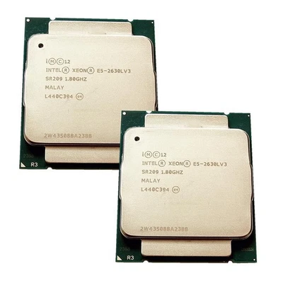 2x Intel Xeon Processor E5-2630L V3 20MB Cache 1.8GHz 8 Core FCLGA2011-3 SR209 - Image 1 of 4
