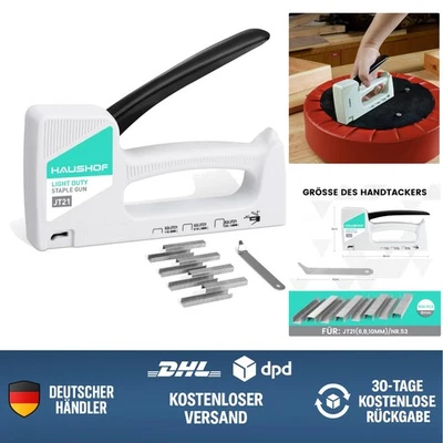 Handtacker Polsterung Klammerpistole 53 für Holz Stoff Möbel mit 800 Klammern - Bild 1 von 4