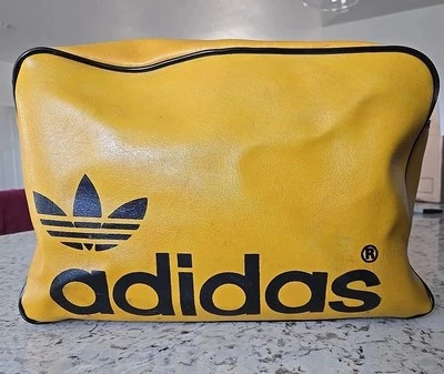 Vintage 1970s Adidas Duffel Bag Mustard Yellow Made In Jugoslavia 4030 - Image 1 of 4