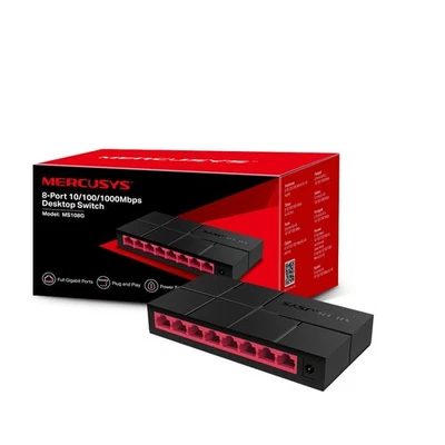 MERCUSYS 8-Port 100/1000Mbps Desktop Ethernet Switch/Hub, Ethernet Splitter, Sav - Image 1 of 4