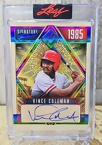 Leaf Seasons In The Sun Vince Coleman 2025 Holo Rainbow Foil automático/10 #SSE-VC1 - Imagen 1 de 4