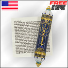Jewish Mezuzah Case With Scroll For Door Enamel & Zinc Alloy Blessing 5"x0.86"