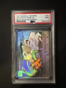 1990 Marvel Universe #H-5 FANTASTIC FOUR VS MOLE-MAN HOLOGRAM PSA 9 - Picture 1 of 2