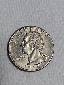 1996 P Washington Quarter Error Missing ‘In God We Trust’ Letters - Picture 1 of 5