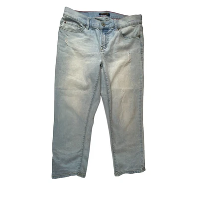 Seven 7 Womens Jeans Blue 8 Girlfriend Light Washed Relaxed Fit Cropped Mid Rise - Image 1 of 4