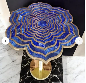 Lapis Lazuli Stone Coffee Table – Luxury Blue Gemstone Center Table for Gifts - Picture 1 of 9