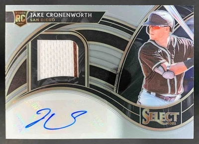 Jake Cronenworth 2021 Panini Select Rookie Jersey Auto MEM RC #RJA-CR /299 - Image 1 of 2