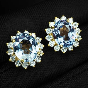 Chic Color Change Alexandrite 9.45Ct 925 Sterling Silver 24K Gold Plated Earring - Picture 1 of 6