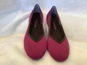 Rothy's Raspberry Textured Textile The Flat Women’s US 8.5 EU 39 Ballet Shoe - Picture 1 of 12