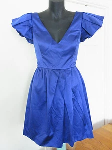 SEDUCE Electric Blue Purple Size 12 Satin Evening Cocktail Formal Dress B48 - Picture 1 of 4